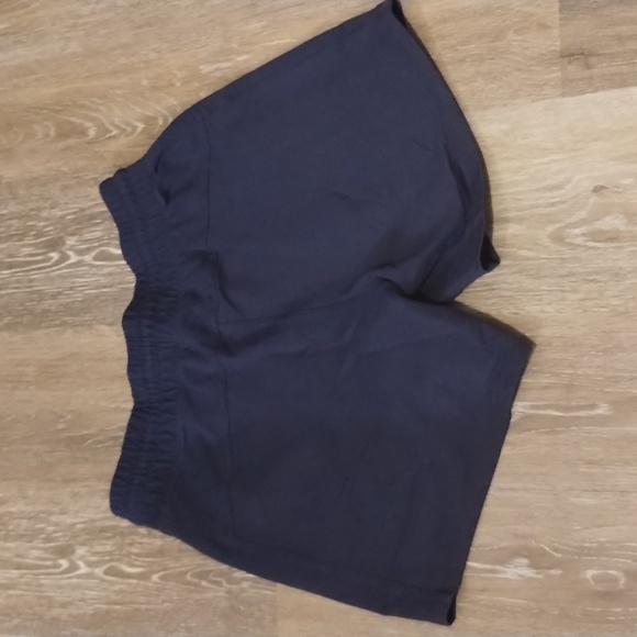 Spalding Navy Casual Drawstring Pockets Relax Fit Hipster sweatpants shorts S/P - Picture 3 of 12